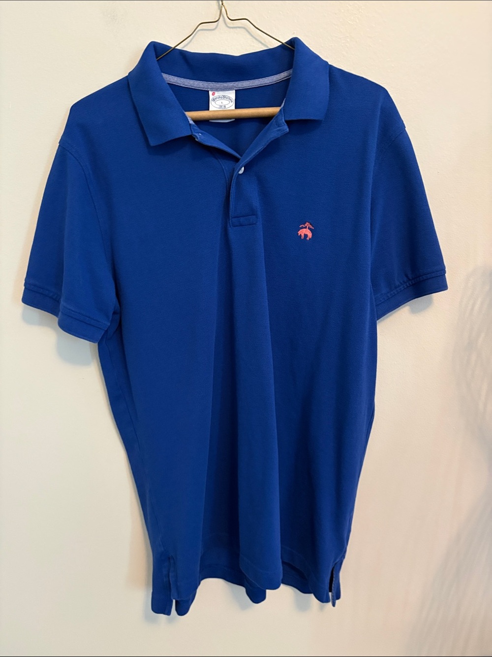 Brooks Brothers Royal Blue Polo with Pink Logo